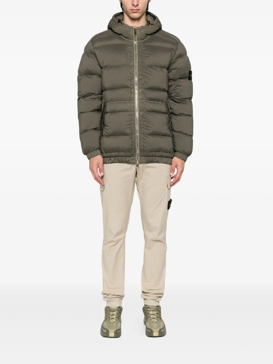 Geaca de iarna Stone Island verde din poliamida si elastan - Img 2
