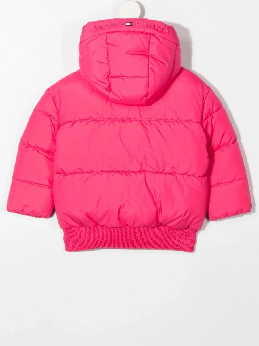 Geaca de iarna Tommy Hilfiger roz din polyester - Img 2