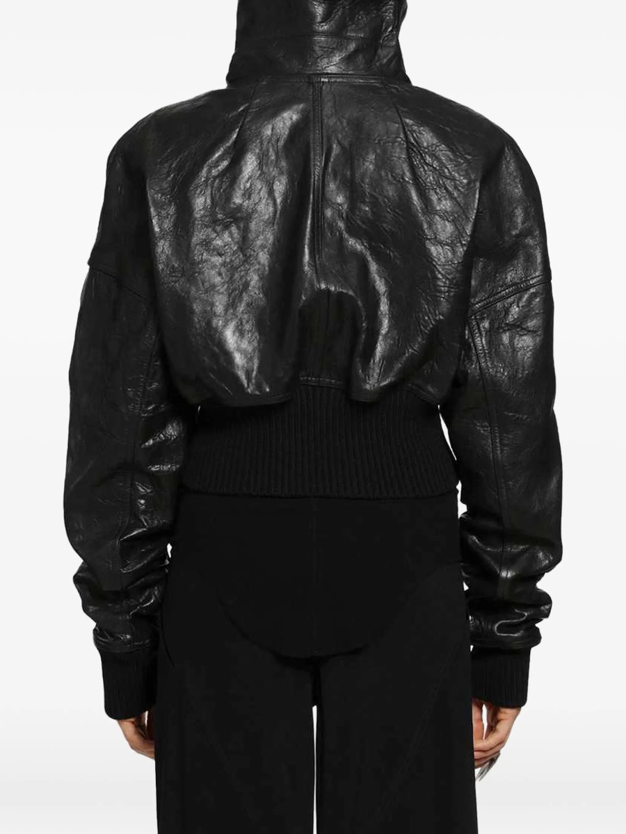 Geaca de piele Rick Owens neagra din piele - Img 4
