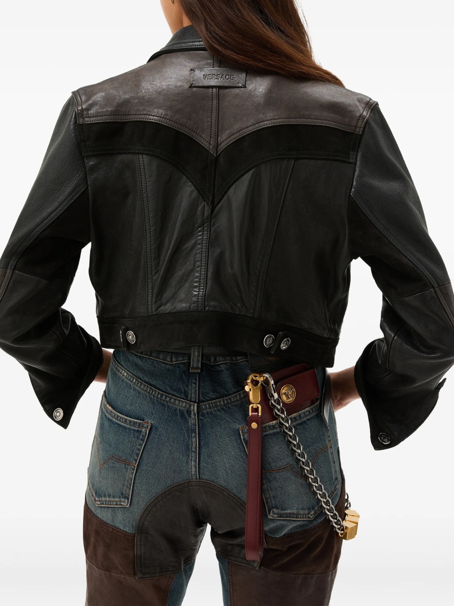 Geaca de piele Versace maro - Img 3