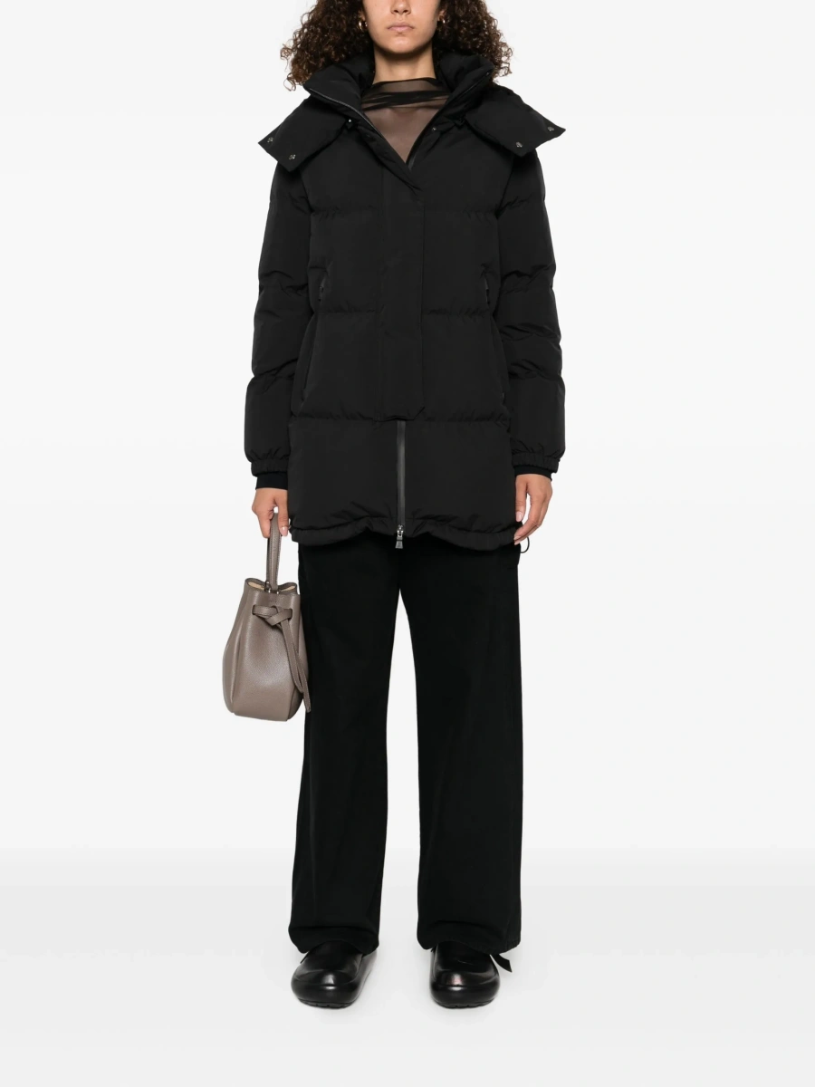Geaca Oversize Herno neagra din polyester si poliuretan - Img 2