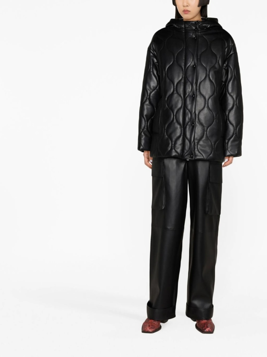 Geaca Oversize STAND STUDIO neagra din poliuretan si vascoza - Img 2