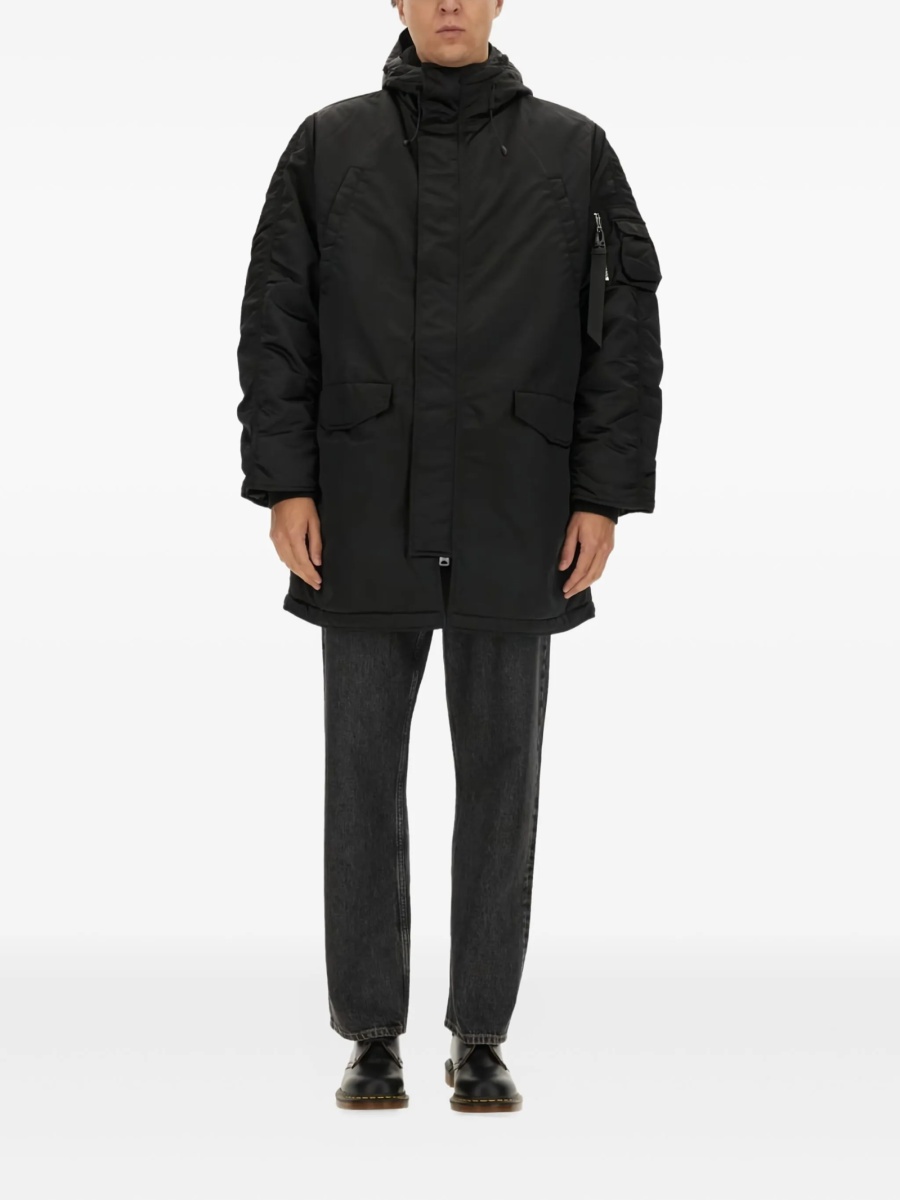 Geaca Parka Alpha Industries neagra din nylon - Img 5