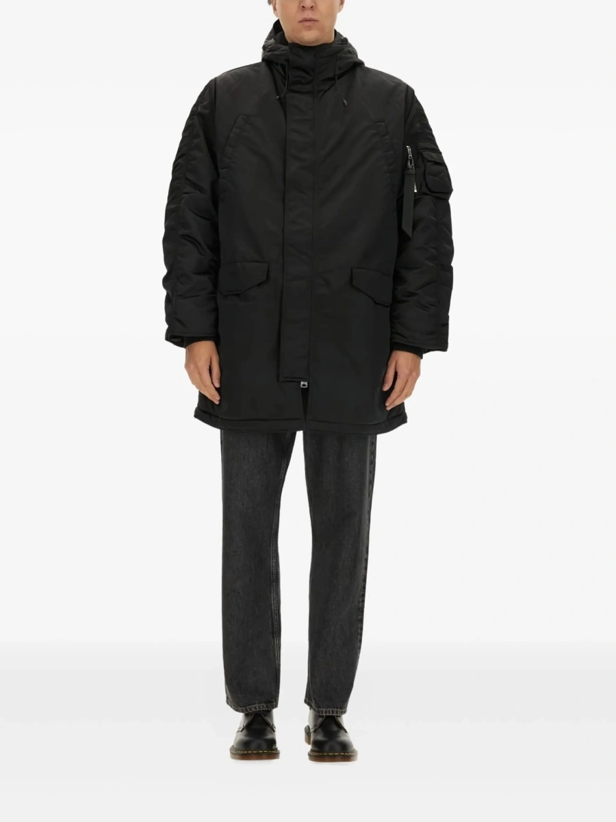 Geaca Parka Alpha Industries neagra din nylon - Img 5