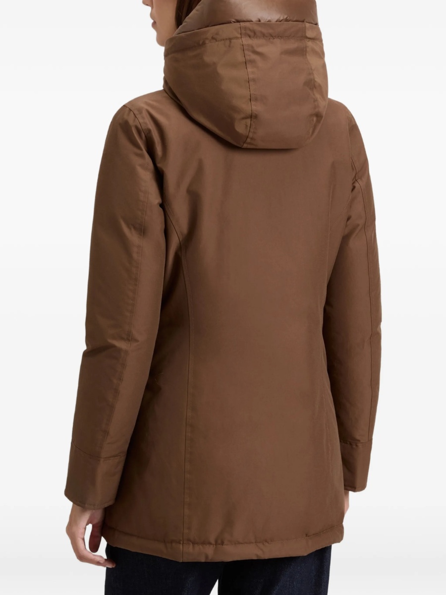 Geaca Parka Woolrich maro din bumbac si poliamida - Img 4