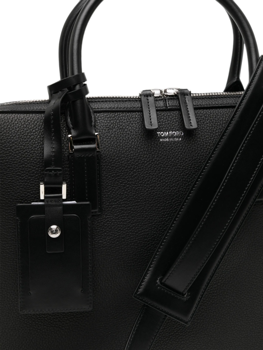 Geanta de laptop Tom Ford neagra din piele - Img 3