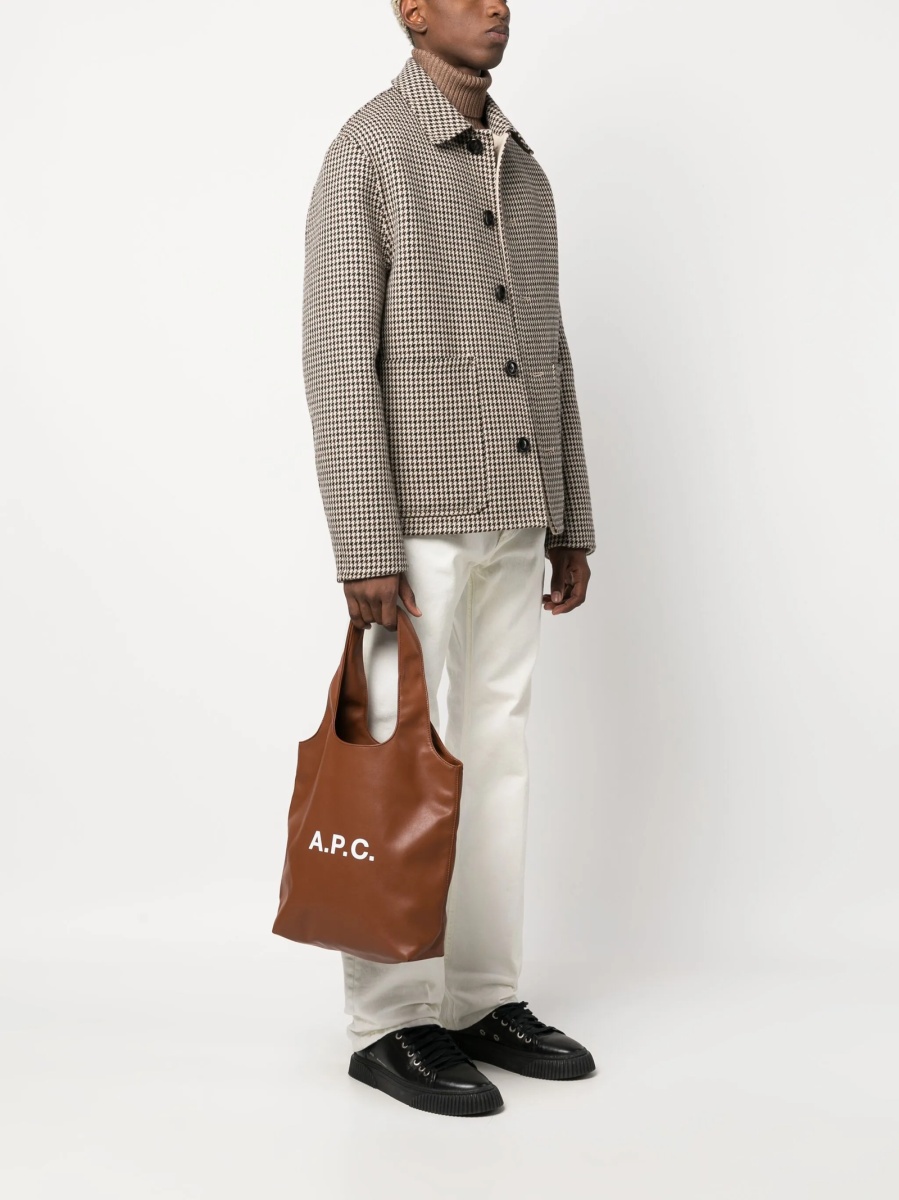 Geanta de mana A.P.C. maro din polyester si poliuretan - Img 2