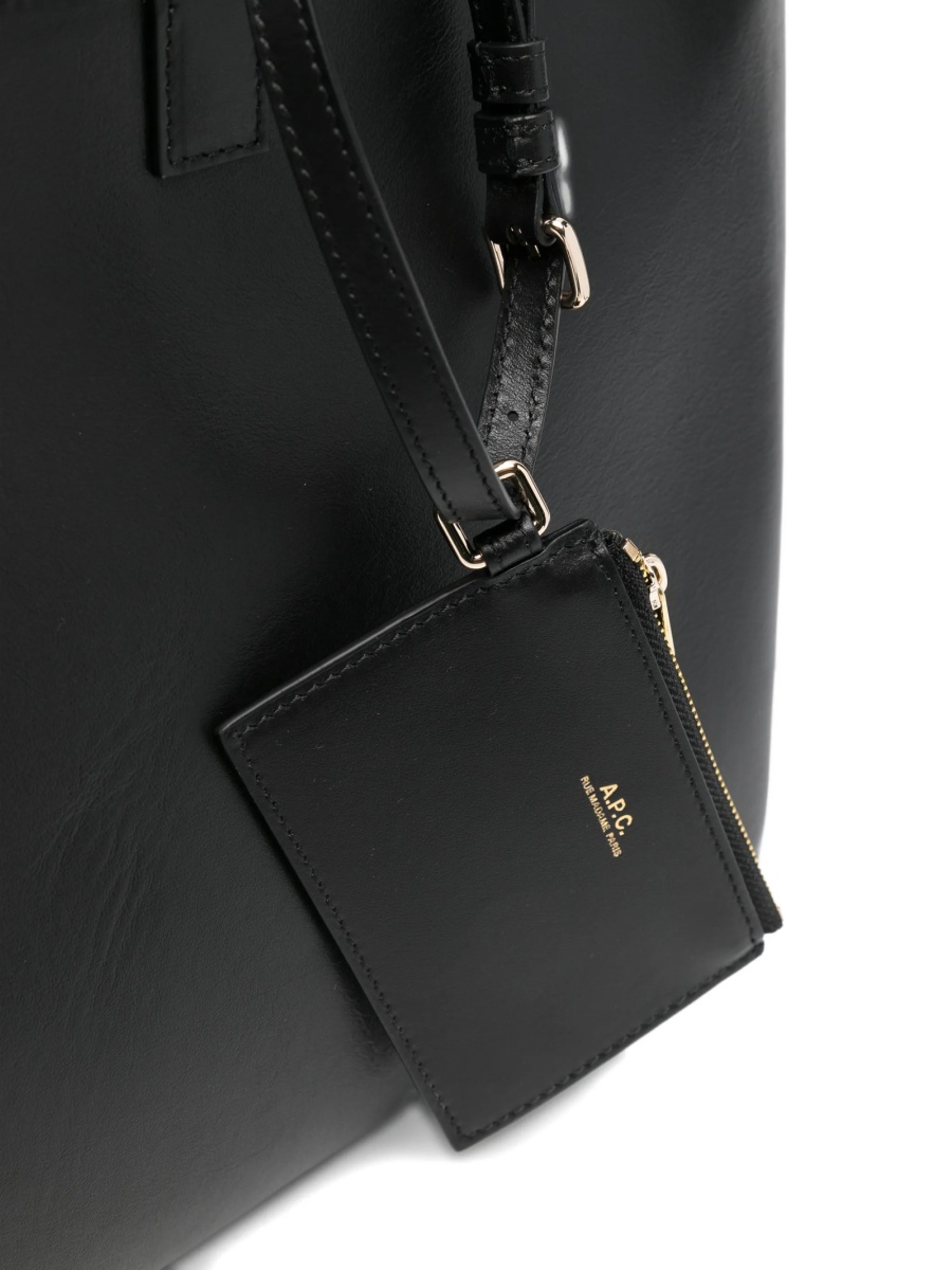 Geanta de mana A.P.C. neagra din piele - Img 4