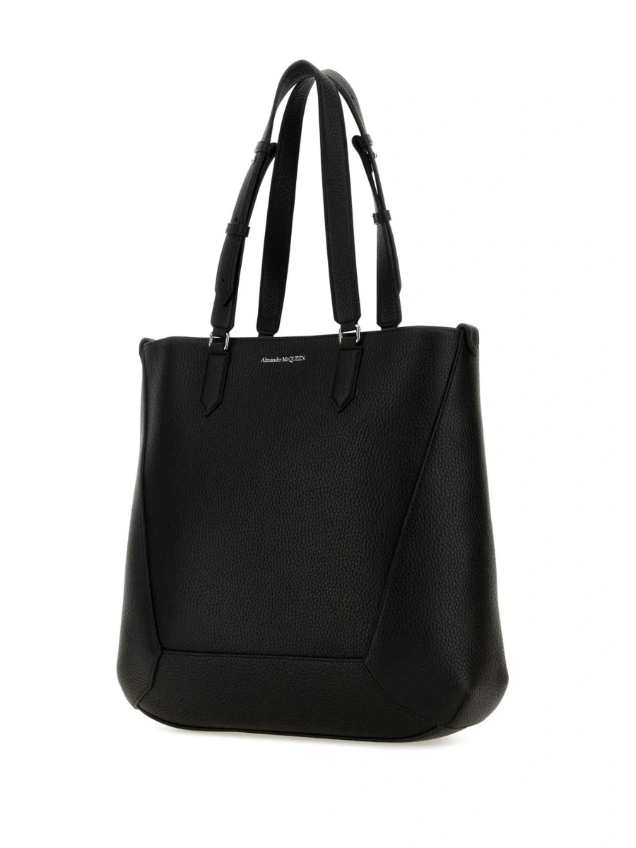 Geanta de mana Alexander McQueen neagra din piele - Img 2