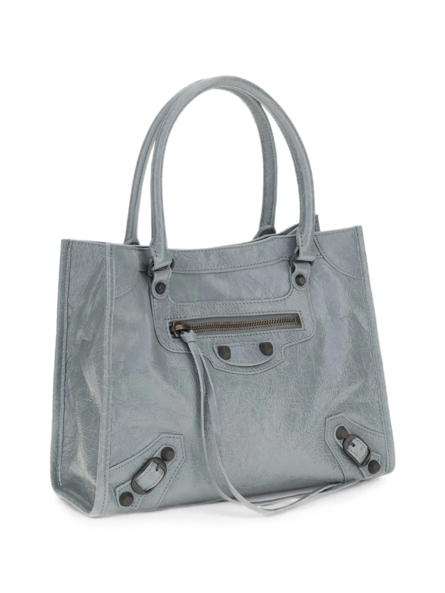 Geanta de mana Balenciaga albastra din piele - Img 3