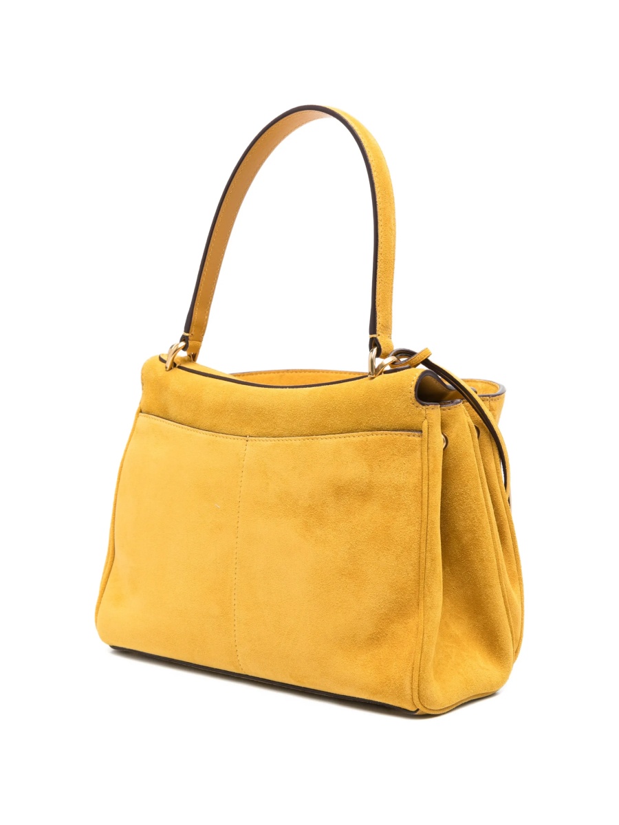 Geanta de mana Balenciaga galbena din piele intoarsa - Img 3