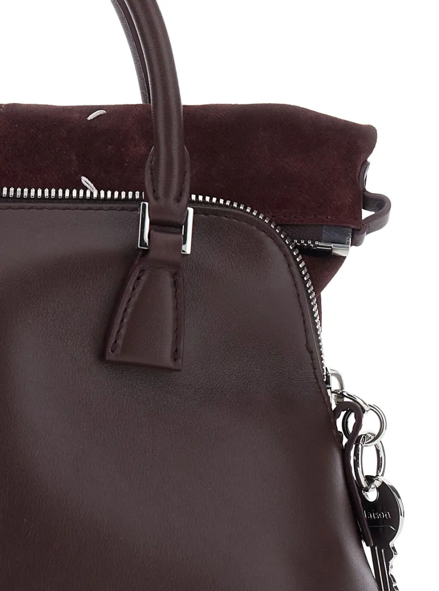 Geanta de mana Bordeaux Handbag with Adjustable and Removable Shoulder Strap in Leather for Women - Img 3