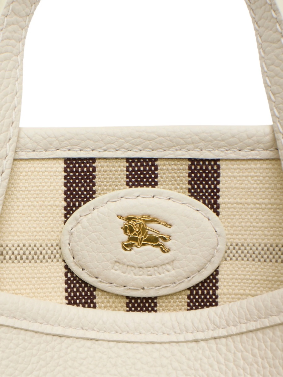 Geanta de mana Burberry neutra din piele - Img 5