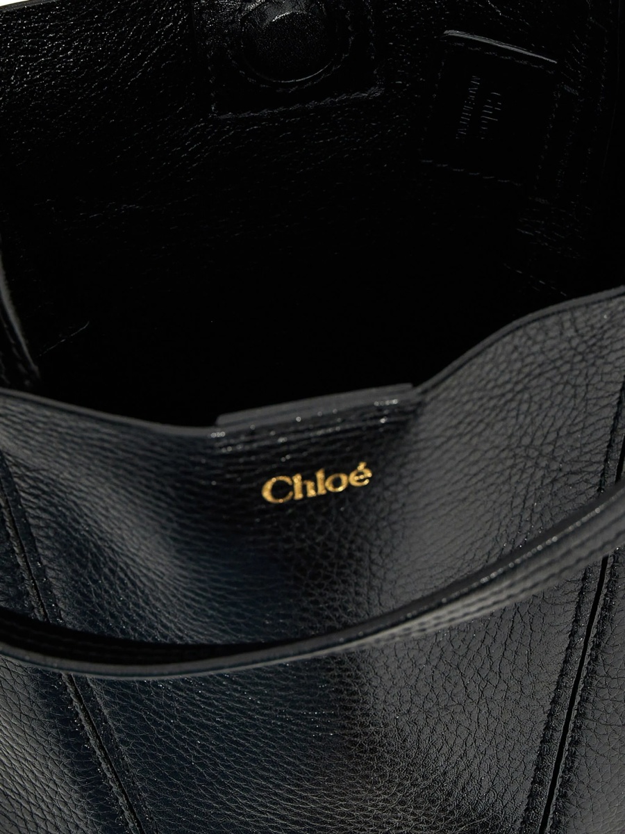 Geanta de mana Chloe neagra din piele - Img 4