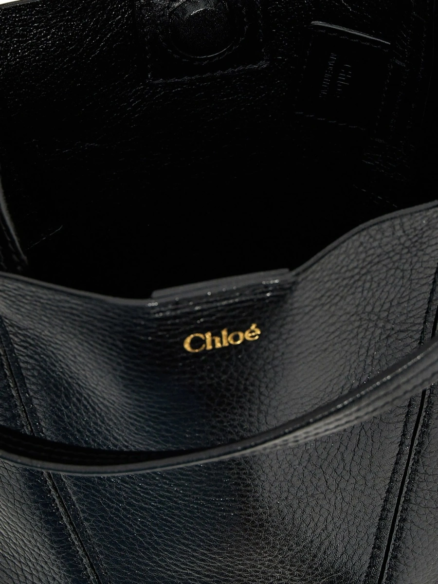 Geanta de mana Chloe neagra din piele - Img 4