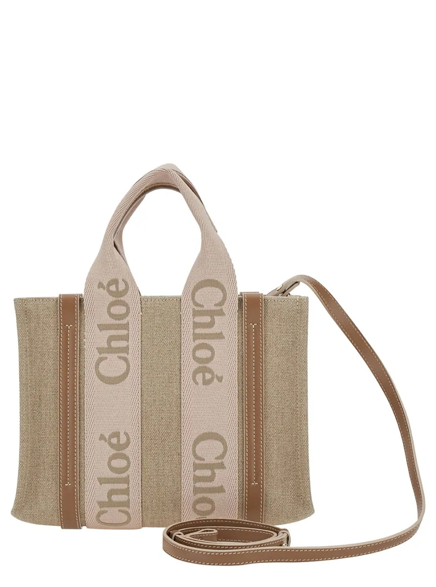 Geanta de mana Chloe 'Woody' bej din in 'Woody Piccola' - Img 4