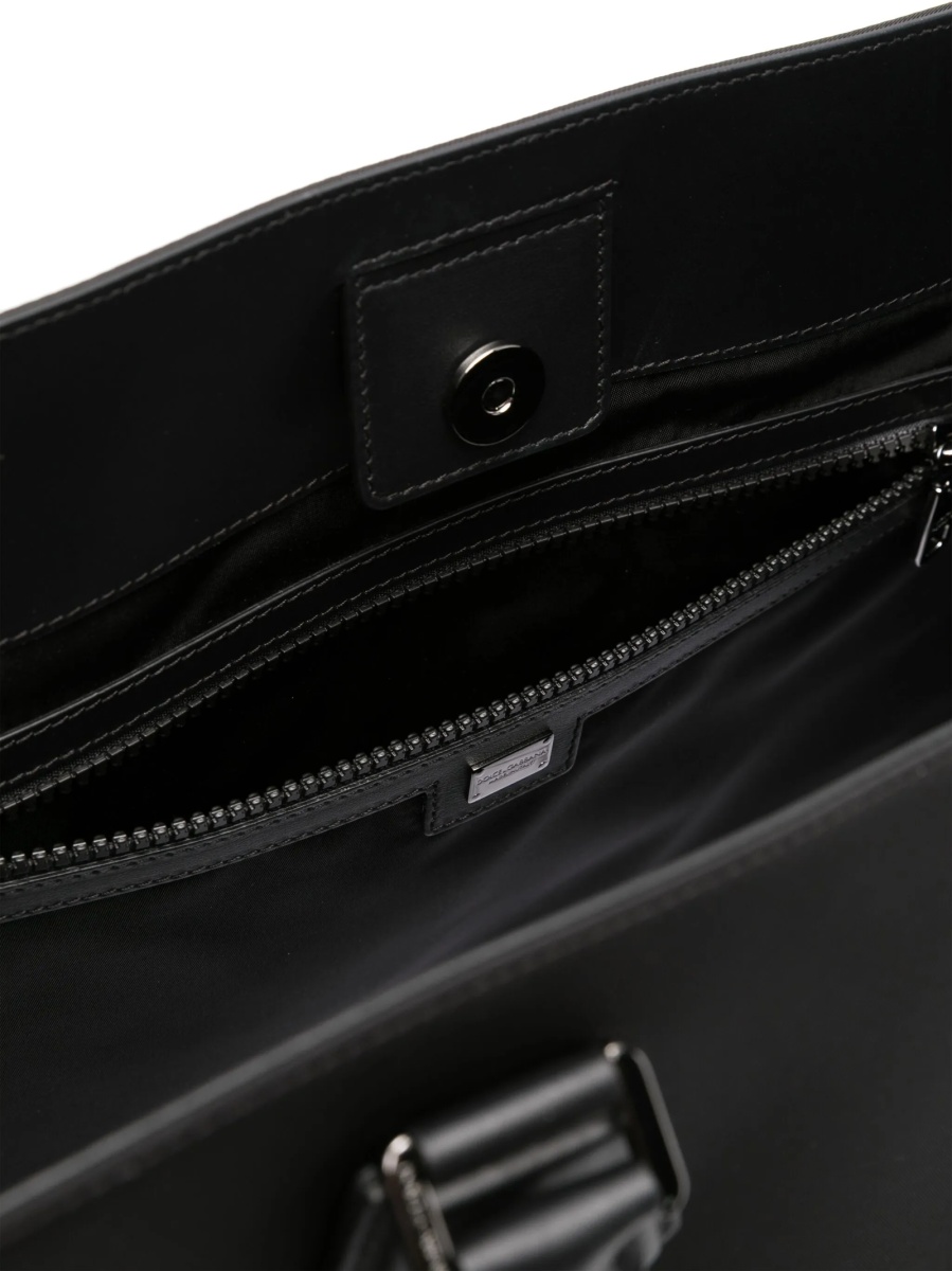 Geanta de mana Dolce &amp; Gabbana neagra din nylon si piele - Img 5