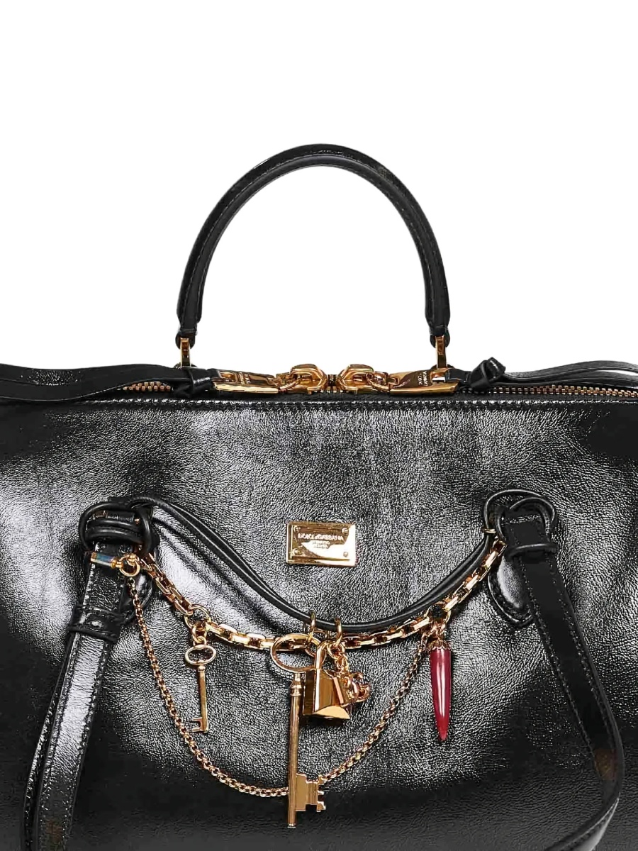 Geanta de mana Dolce &amp; Gabbana neagra din pvc si piele - Img 4