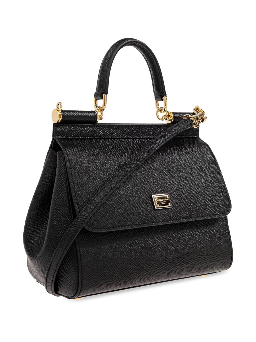 Geanta de mana Dolce &amp; Gabbana Sicily neagra din piele - Img 4