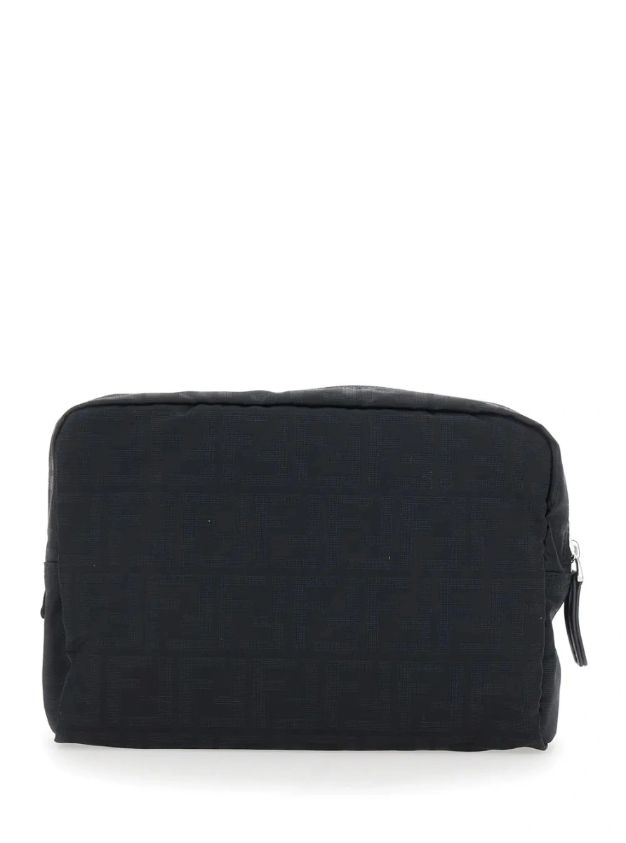 Geanta de mana Fendi neagra din canvas FF - Img 2