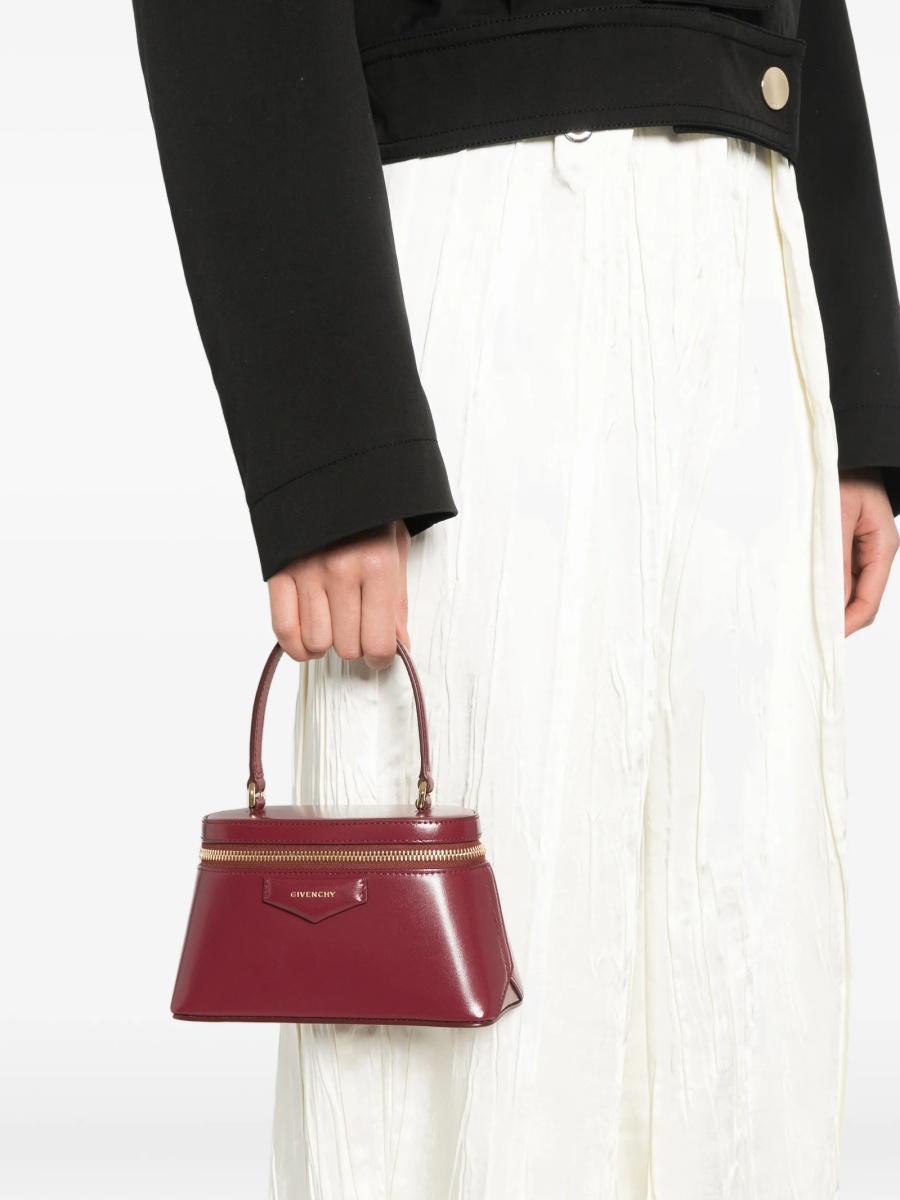 Geanta de mana Givenchy antigona rosie din piele - Img 2