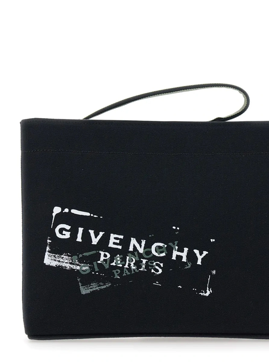 Geanta de mana Givenchy neagra din bumbac - Img 3