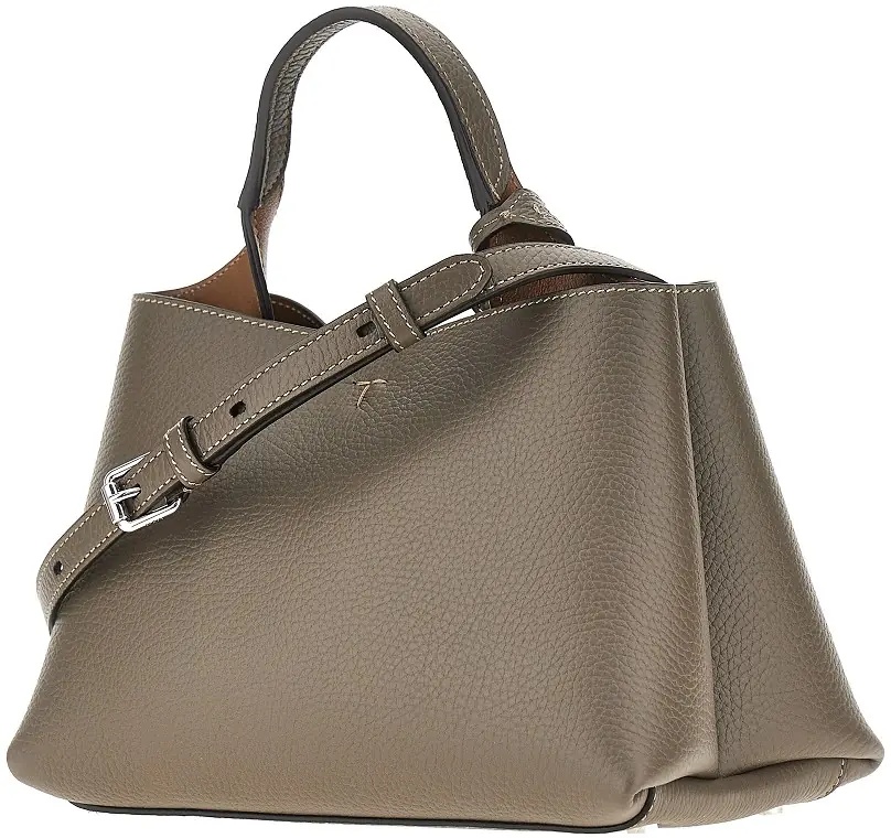 Geanta de mana Grained leather micro shopping bag - Img 2