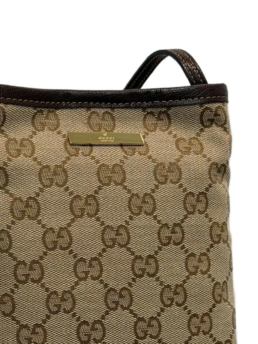Geanta de mana Gucci bej din canvas GG Supreme si piele - Img 4