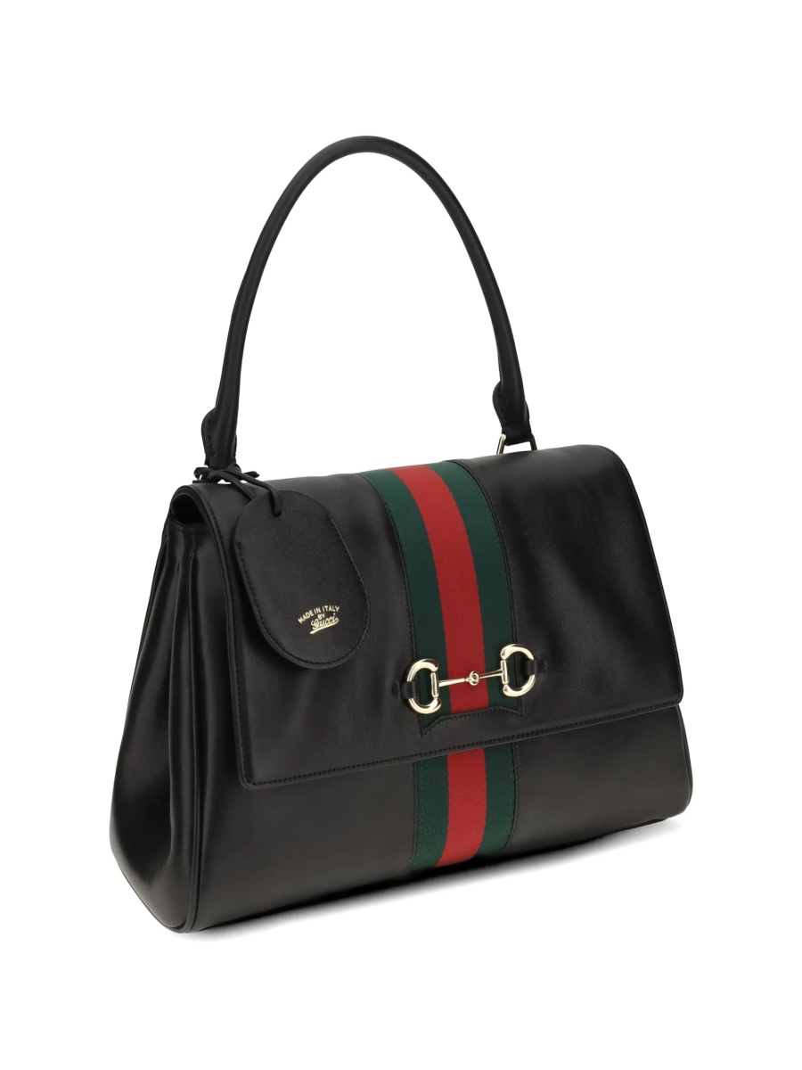 Geanta de mana Gucci Horsebit neagra din piele - Img 3