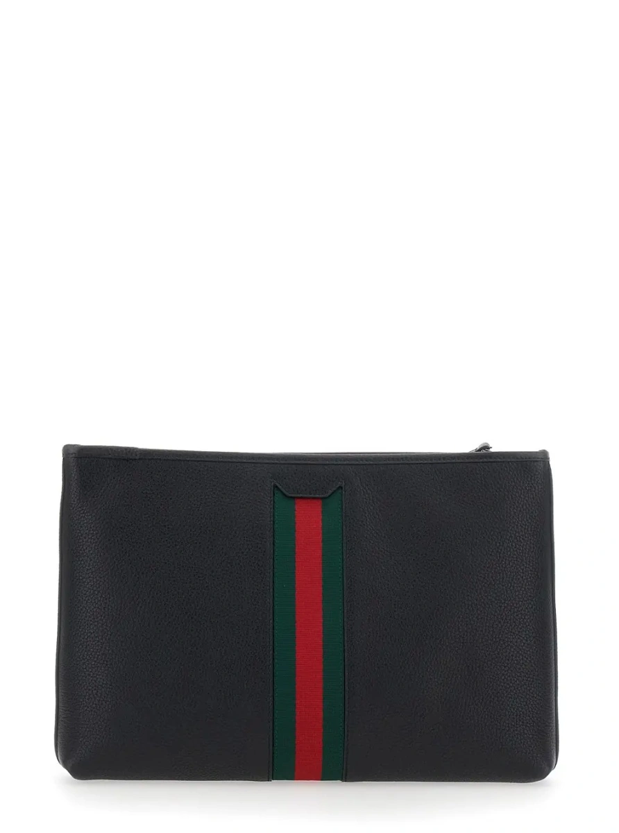Geanta de mana Gucci neagra din piele - Img 4