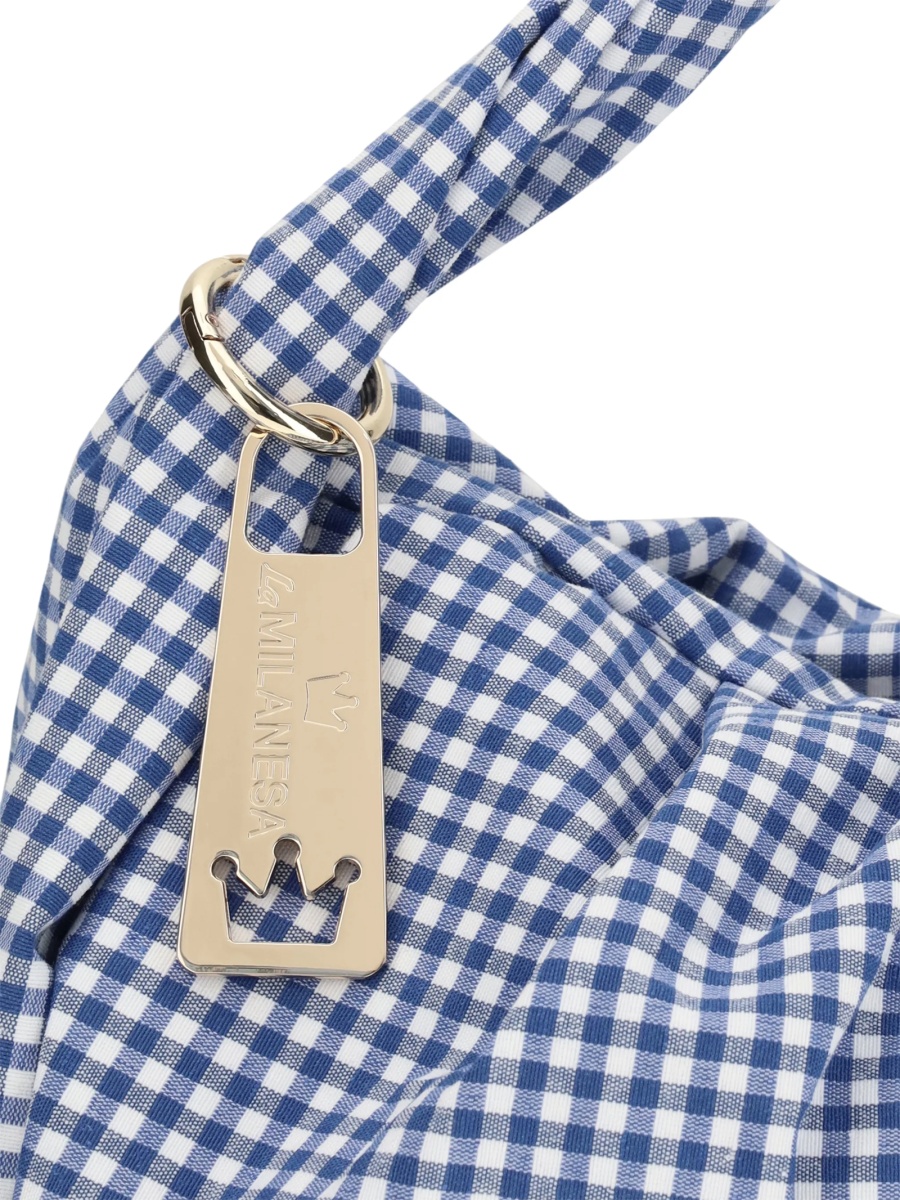 Geanta de mana LA MILANESA albastra din bumbac - Img 4