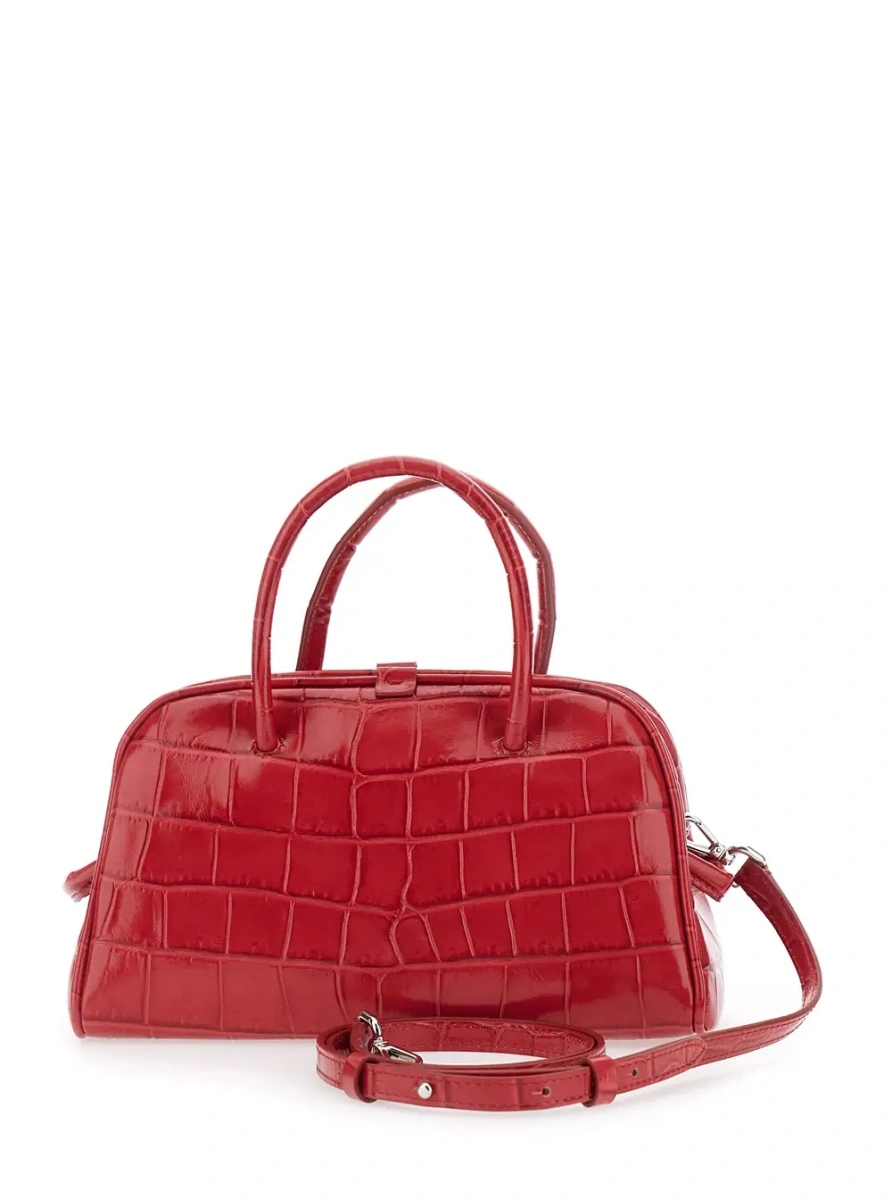 Geanta de mana 'Le Petit Turismo' Red Handbag with Adjustable and Removable Shoulder Strap in Leather for Women - Img 2