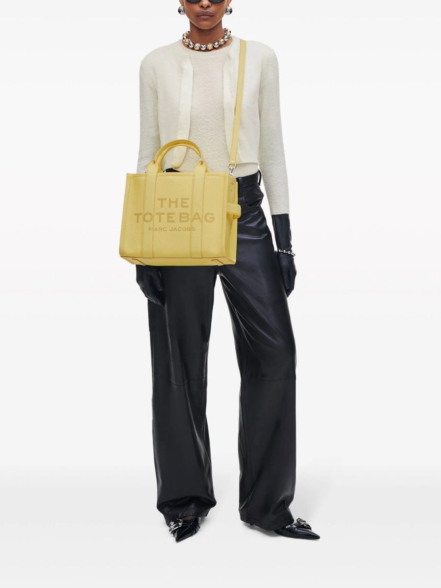 Geanta de mana Marc Jacobs galbena din piele - Img 3