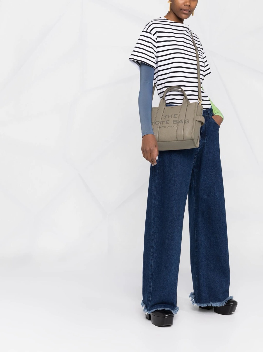Geanta de mana Marc Jacobs gri din piele - Img 2