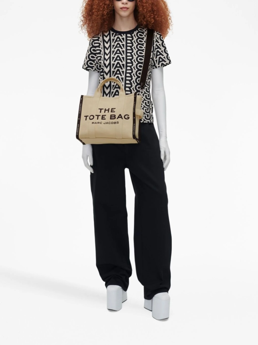Geanta de mana Marc Jacobs neutra din bumbac si polyester - Img 3