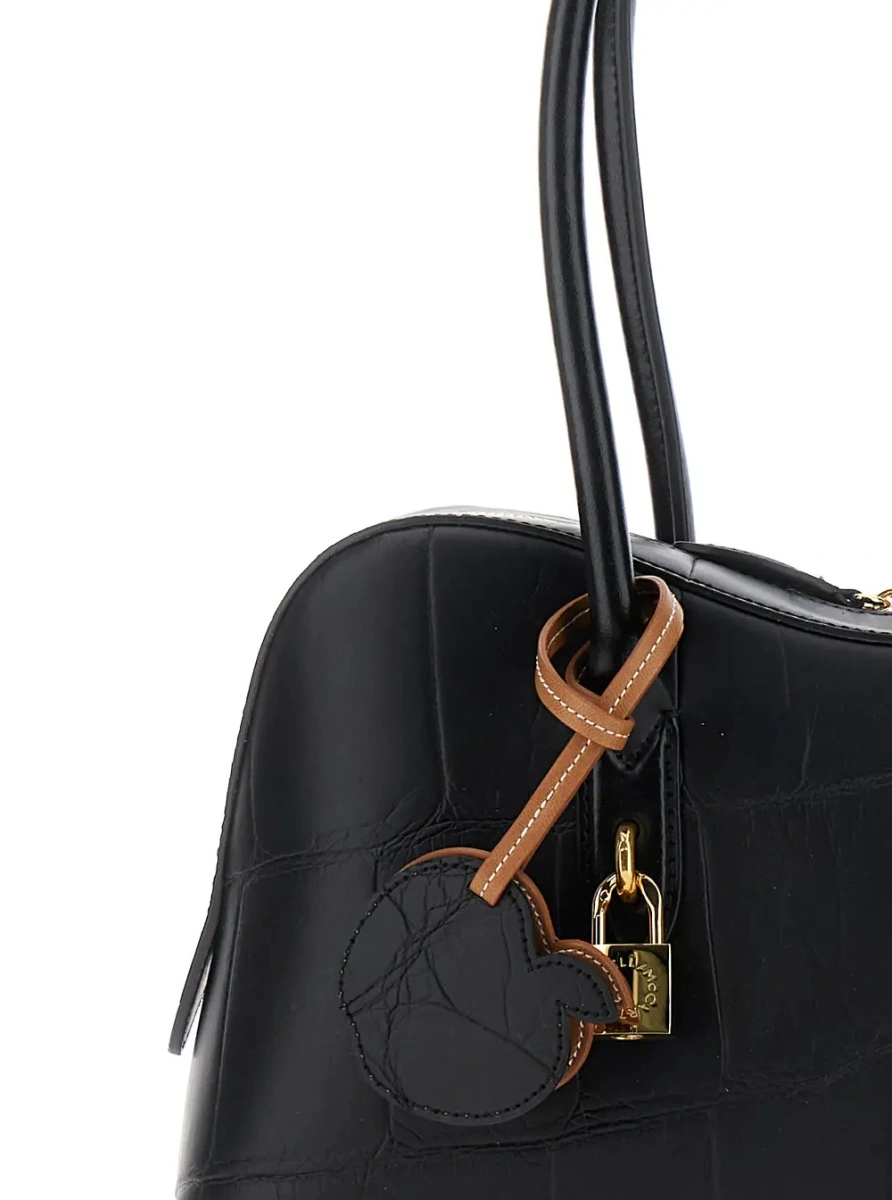 Geanta de mana Medium 'Ryder' Handbag with Lock Detail on Front in Ecoleather Black for Women - Img 3