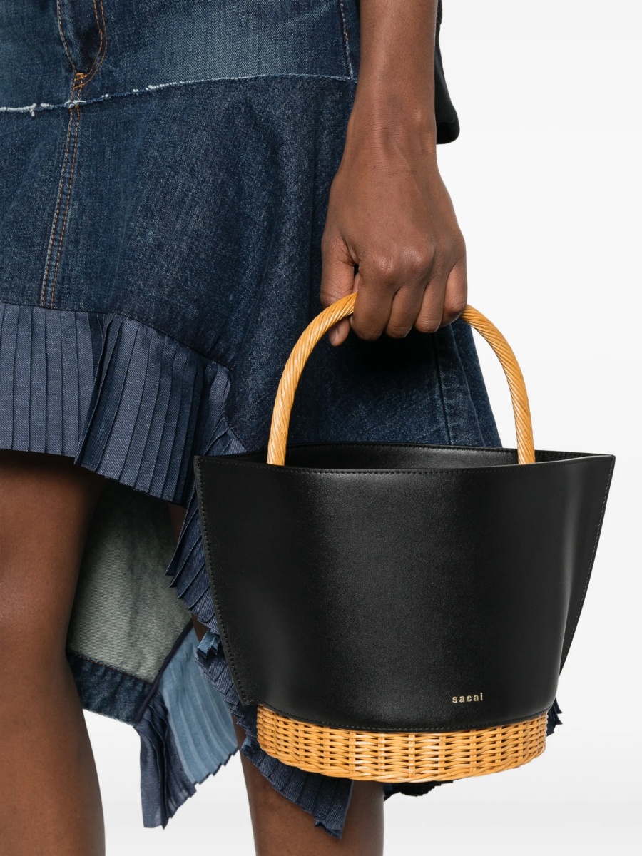 Geanta de mana Sacai neagra din zinc alloy si alama - Img 2
