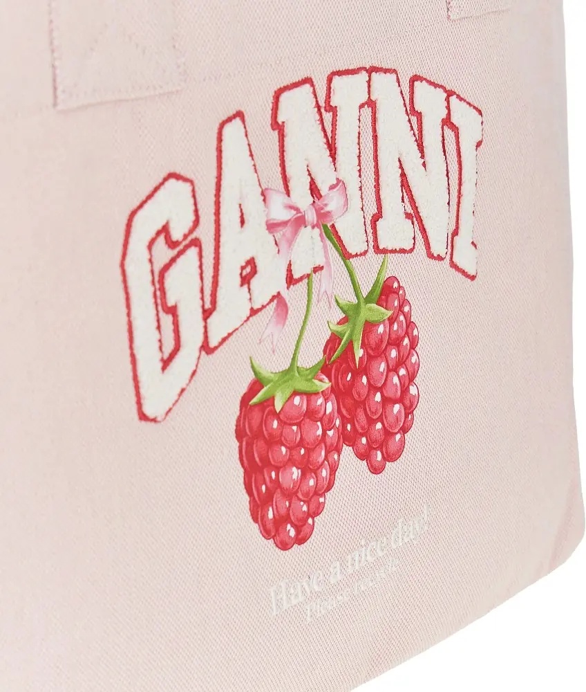 Geanta de mana Shopping bag with Raspberries print - Img 4