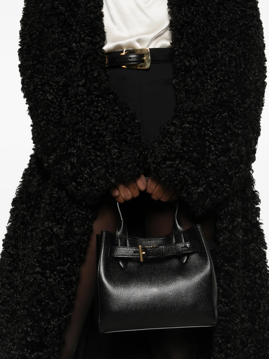 Geanta de mana Tom Ford neagra din alama si piele - Img 2