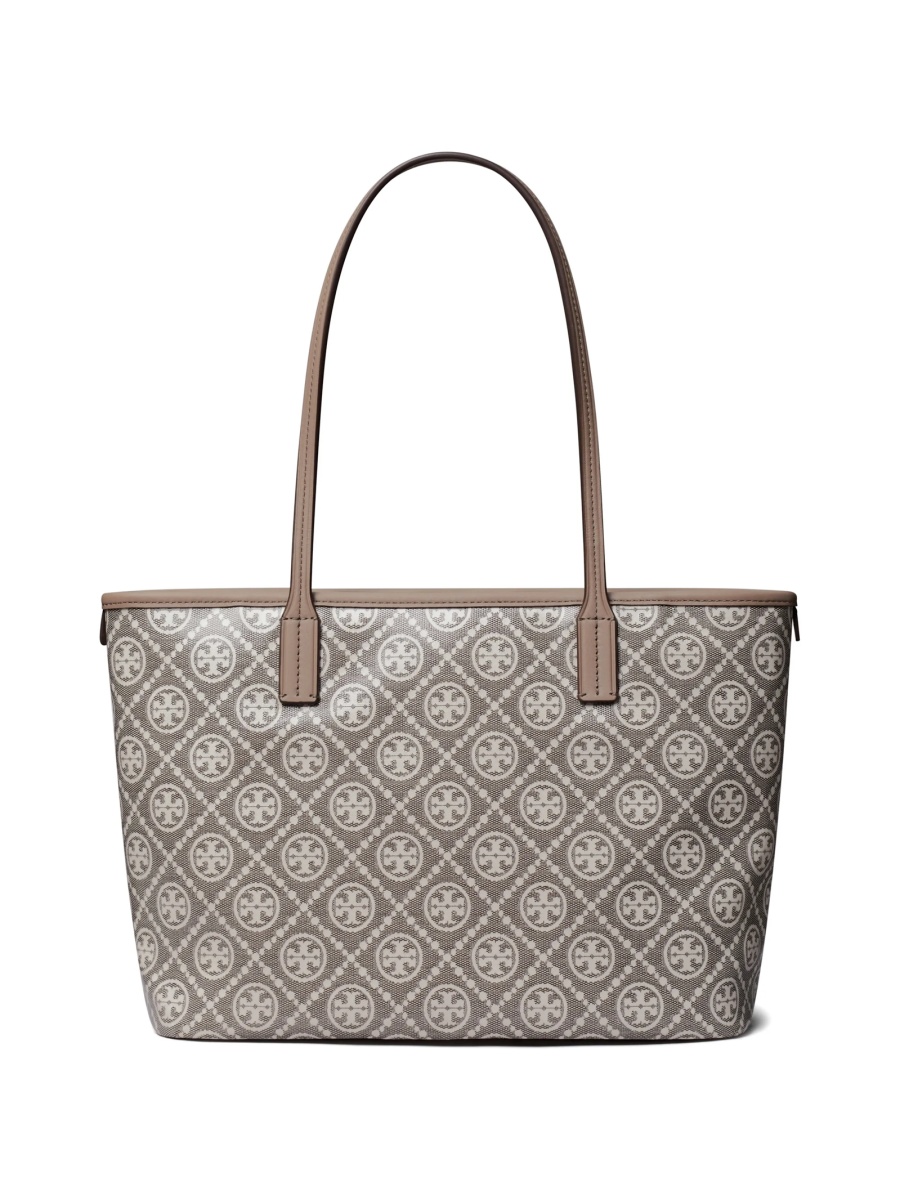Geanta de mana Tory Burch gri din bumbac - Img 3