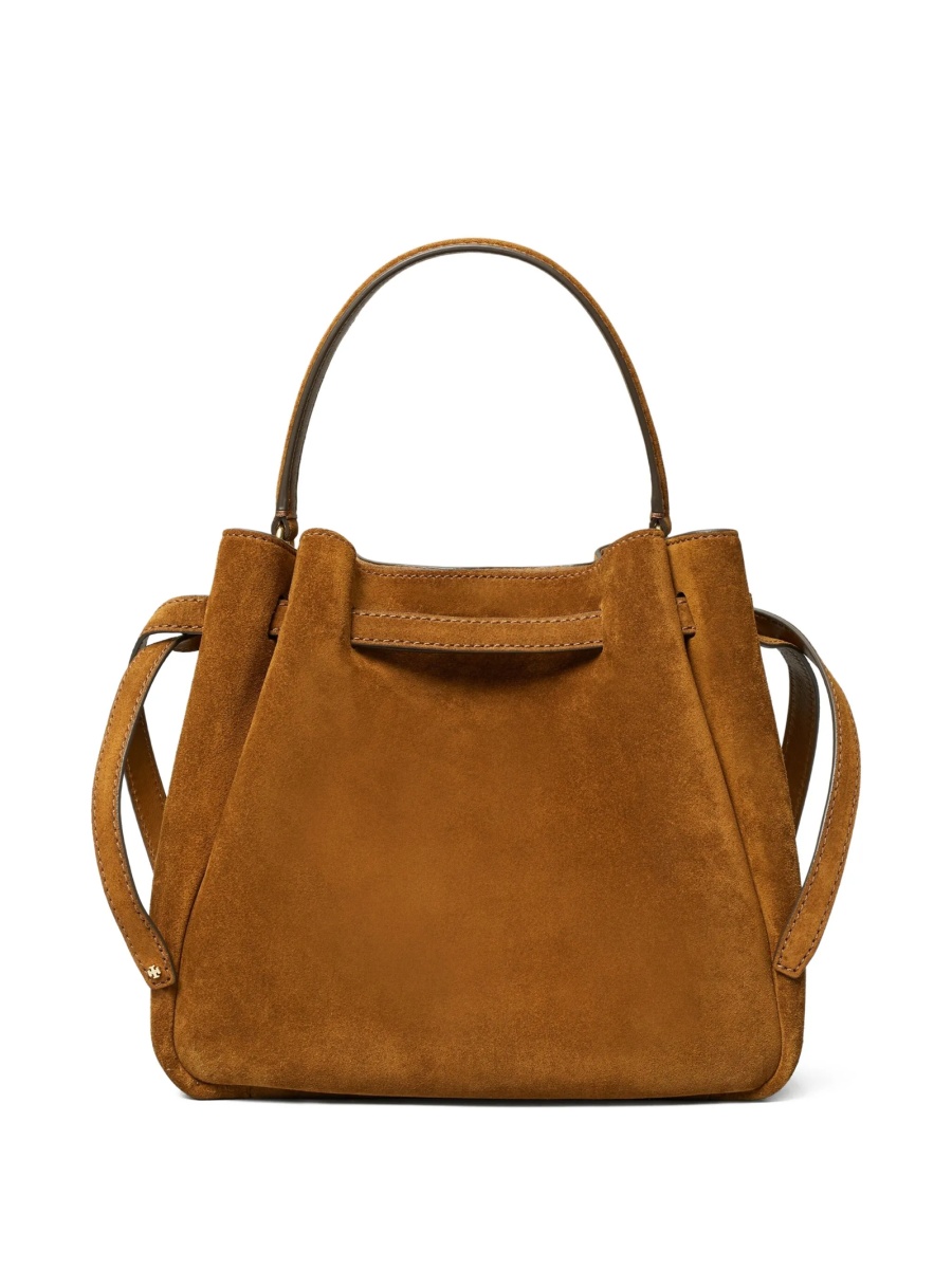 Geanta de mana Tory Burch maro din piele intoarsa - Img 3