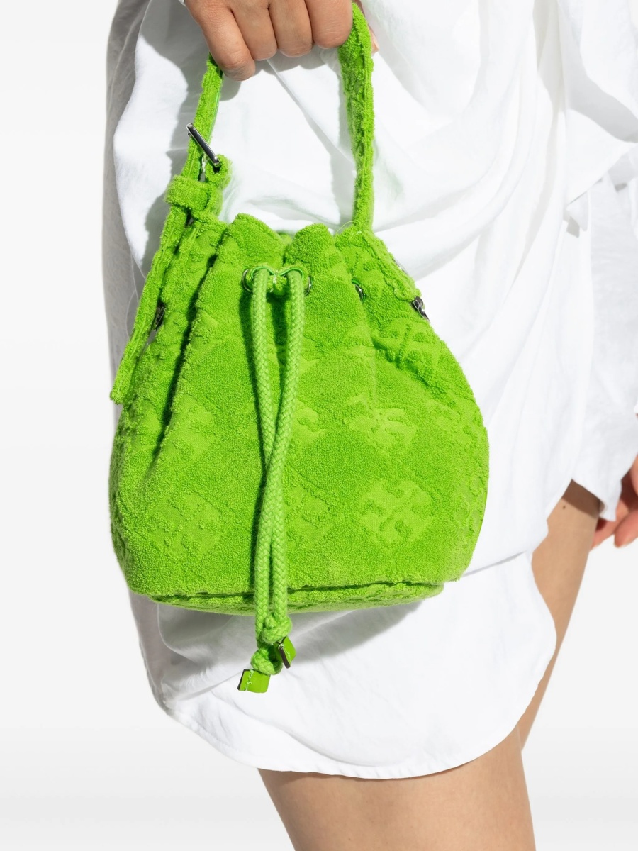 Geanta de mana Tory Burch verde din bumbac - Img 2