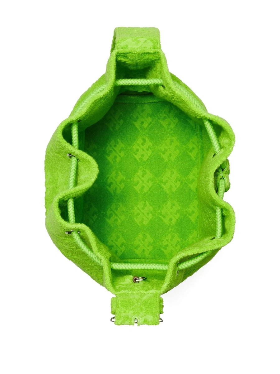 Geanta de mana Tory Burch verde din elastan si piele - Img 4