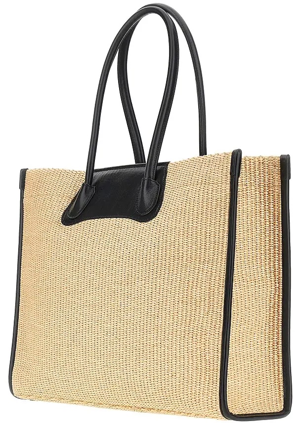 Geanta de mana 'Troy' weaved raffia tote bag - Img 2