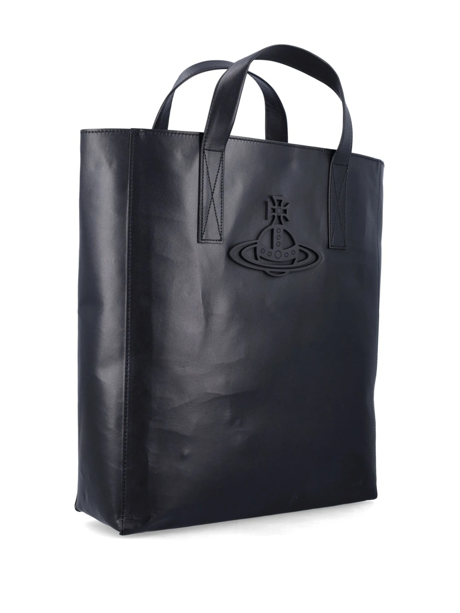 Geanta de mana Vivienne Westwood albastra din piele - Img 4