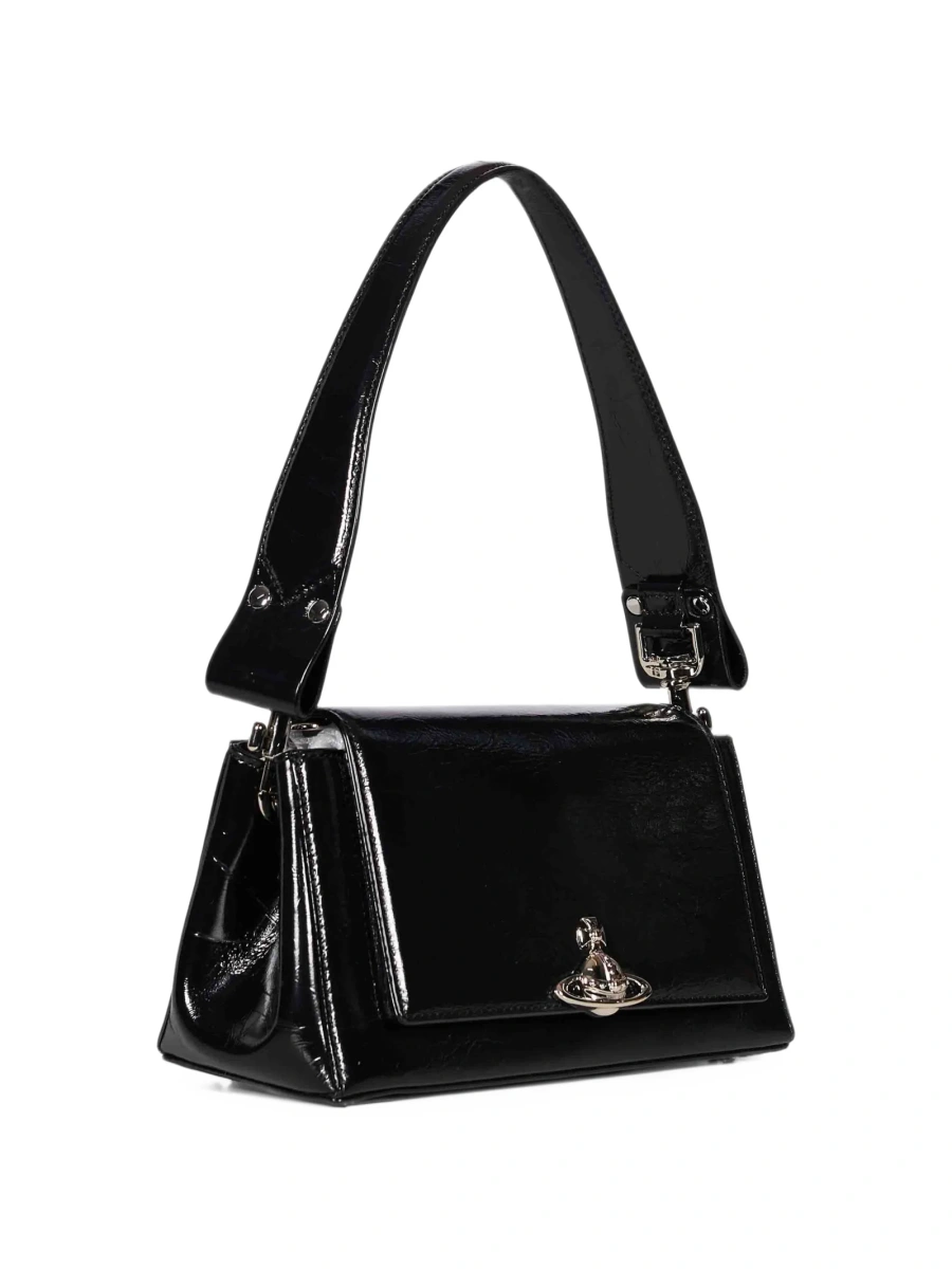Geanta de mana Vivienne Westwood neagra din piele - Img 3