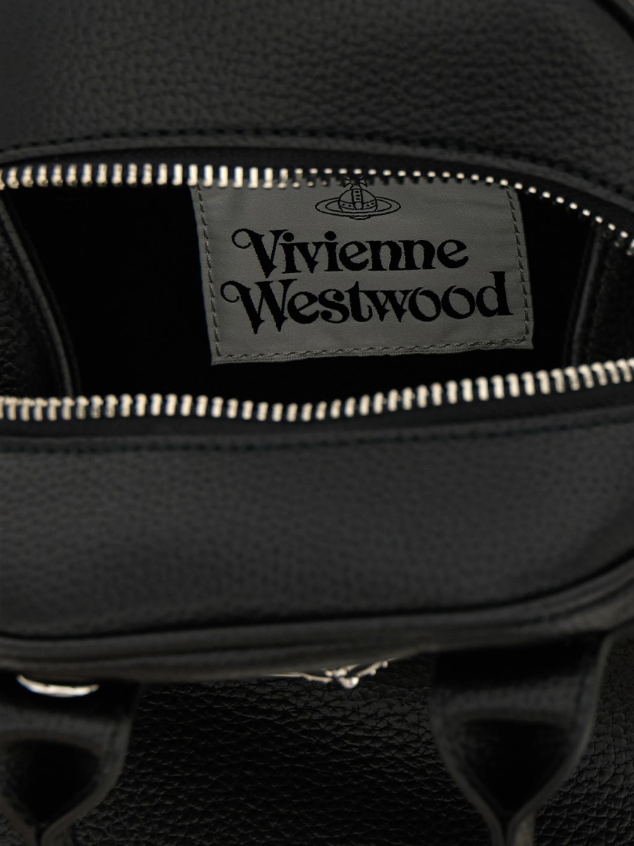 Geanta de mana Vivienne Westwood neagra din poliuretan - Img 4