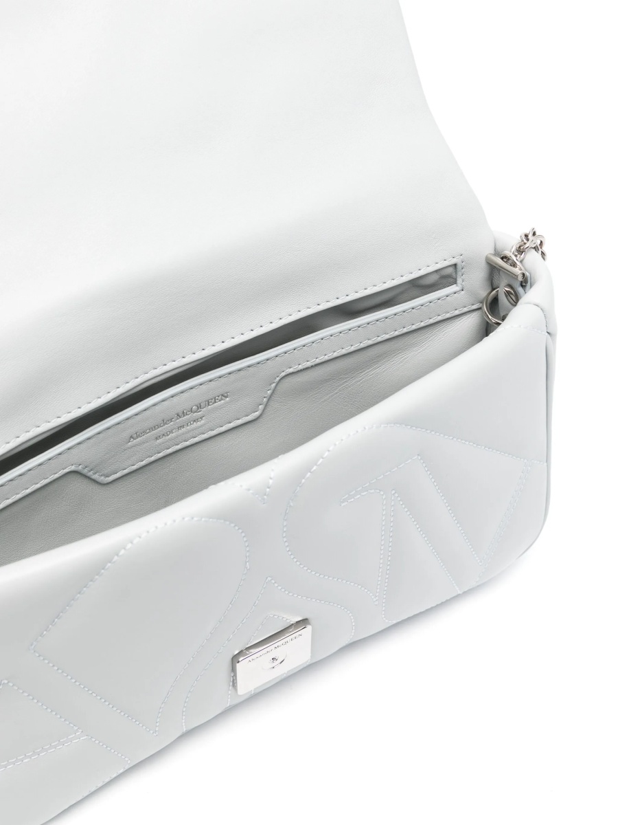 Geanta de umar Alexander McQueen gri din piele - Img 5