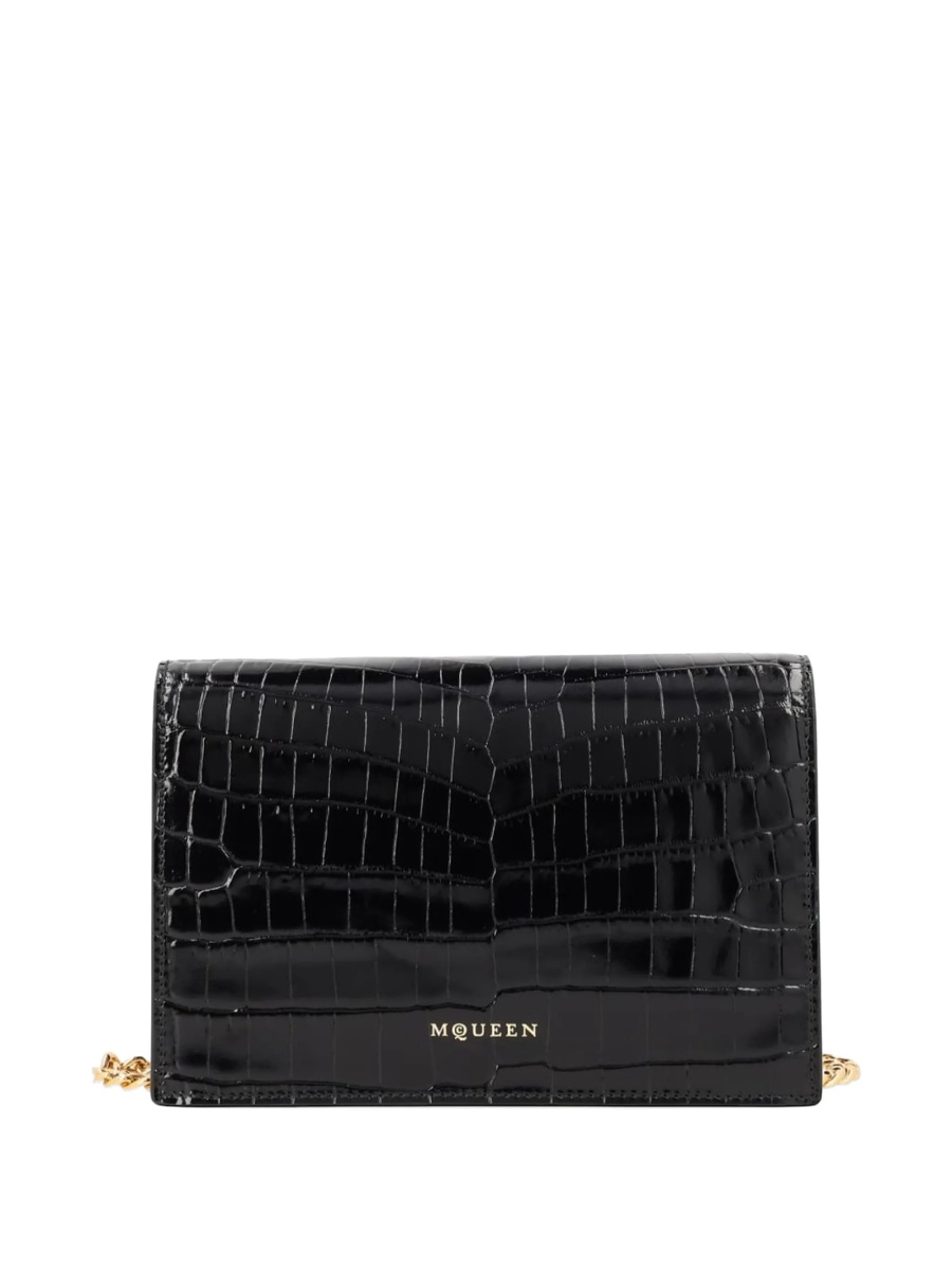 Geanta de umar Alexander McQueen neagra din piele - Img 2