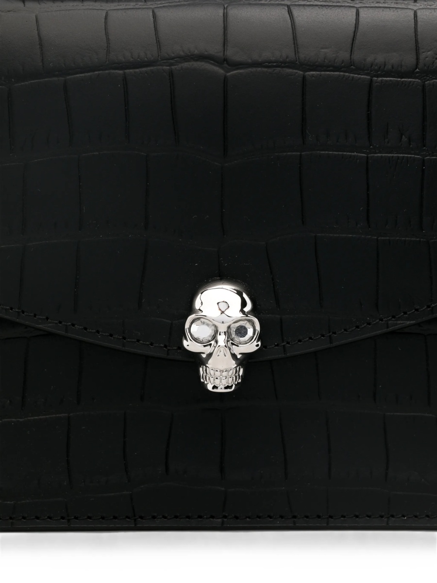 Geanta de umar Alexander McQueen neagra din piele - Img 4